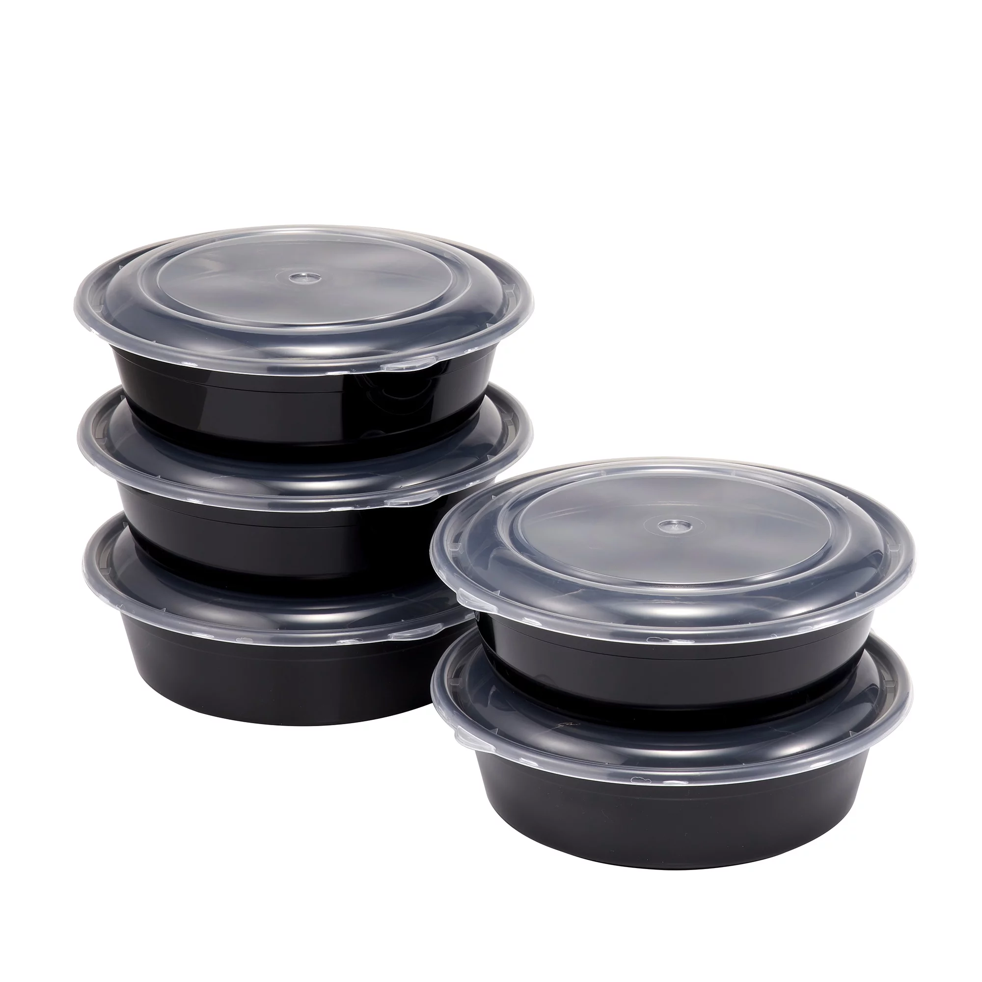 1L round Meal Prep Food Storage Container, 5 Pack