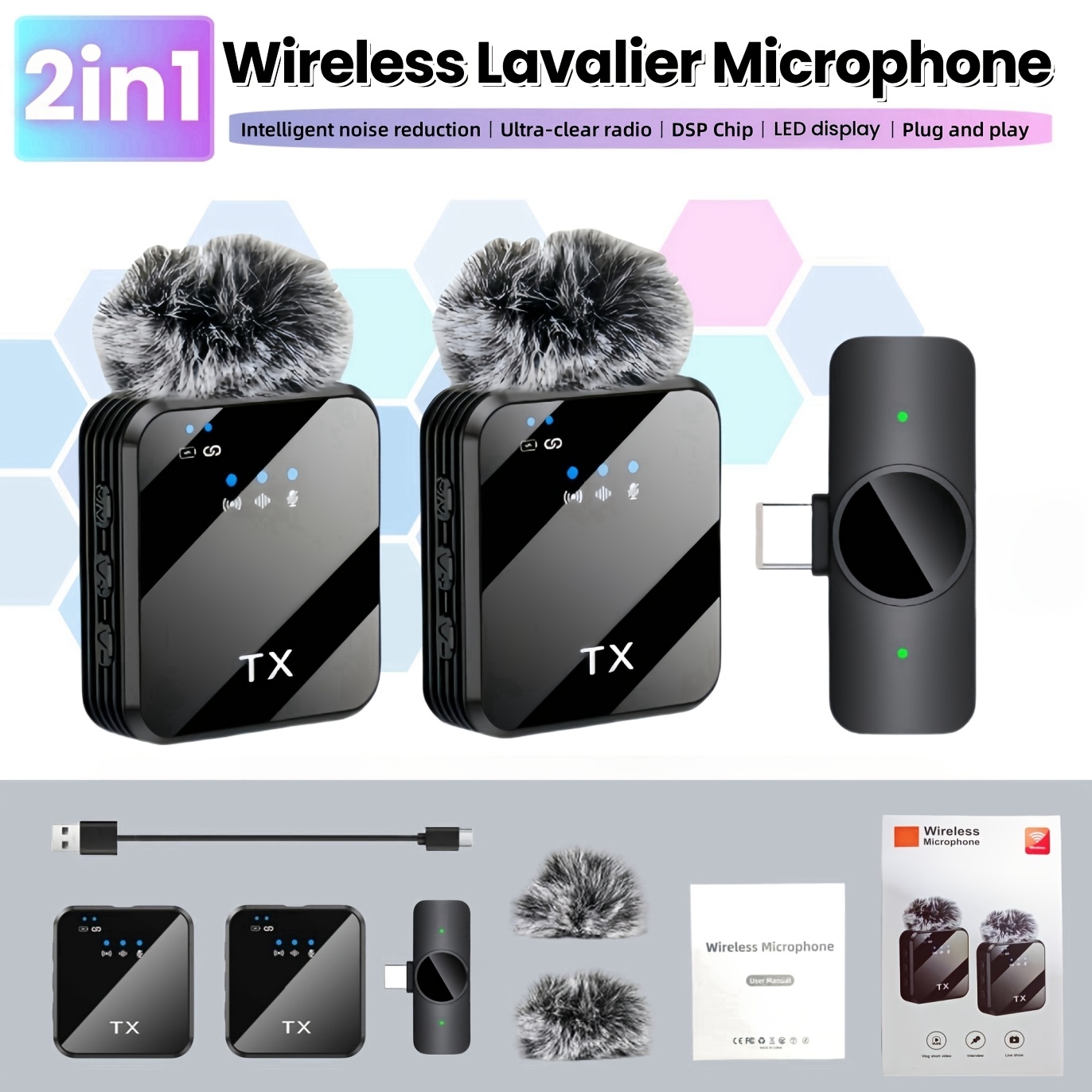 2pcs, Type-c