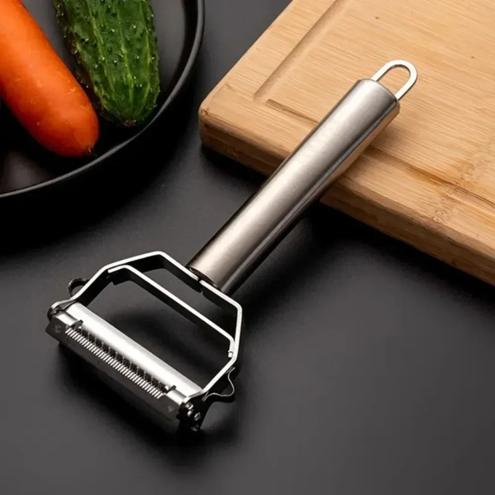 Kitchen Vegetable Peeler Stainless Steel Melon Planer Double-Head Peeler Household Multiple-Function Fruit and Vegetable Peeler Kitchen Vegetable Peeler Stainless Steel Melon Planer Double-Head Peeler Household Multiple-Function Fruit and Vegetable Peeler