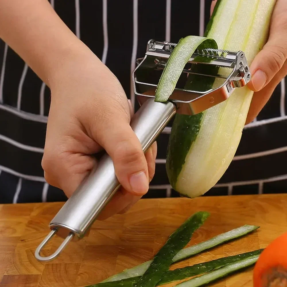 Kitchen Vegetable Peeler Stainless Steel Melon Planer Double-Head Peeler Household Multiple-Function Fruit and Vegetable Peeler Kitchen Vegetable Peeler Stainless Steel Melon Planer Double-Head Peeler Household Multiple-Function Fruit and Vegetable Peeler