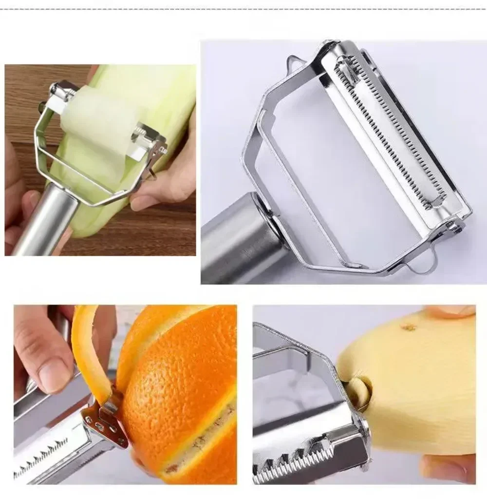 Kitchen Vegetable Peeler Stainless Steel Melon Planer Double-Head Peeler Household Multiple-Function Fruit and Vegetable Peeler Kitchen Vegetable Peeler Stainless Steel Melon Planer Double-Head Peeler Household Multiple-Function Fruit and Vegetable Peeler