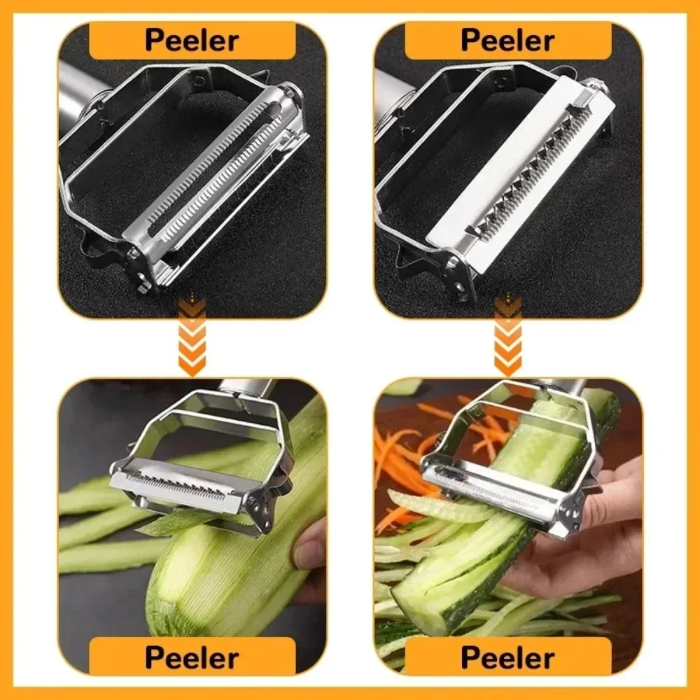 Kitchen Vegetable Peeler Stainless Steel Melon Planer Double-Head Peeler Household Multiple-Function Fruit and Vegetable Peeler Kitchen Vegetable Peeler Stainless Steel Melon Planer Double-Head Peeler Household Multiple-Function Fruit and Vegetable Peeler