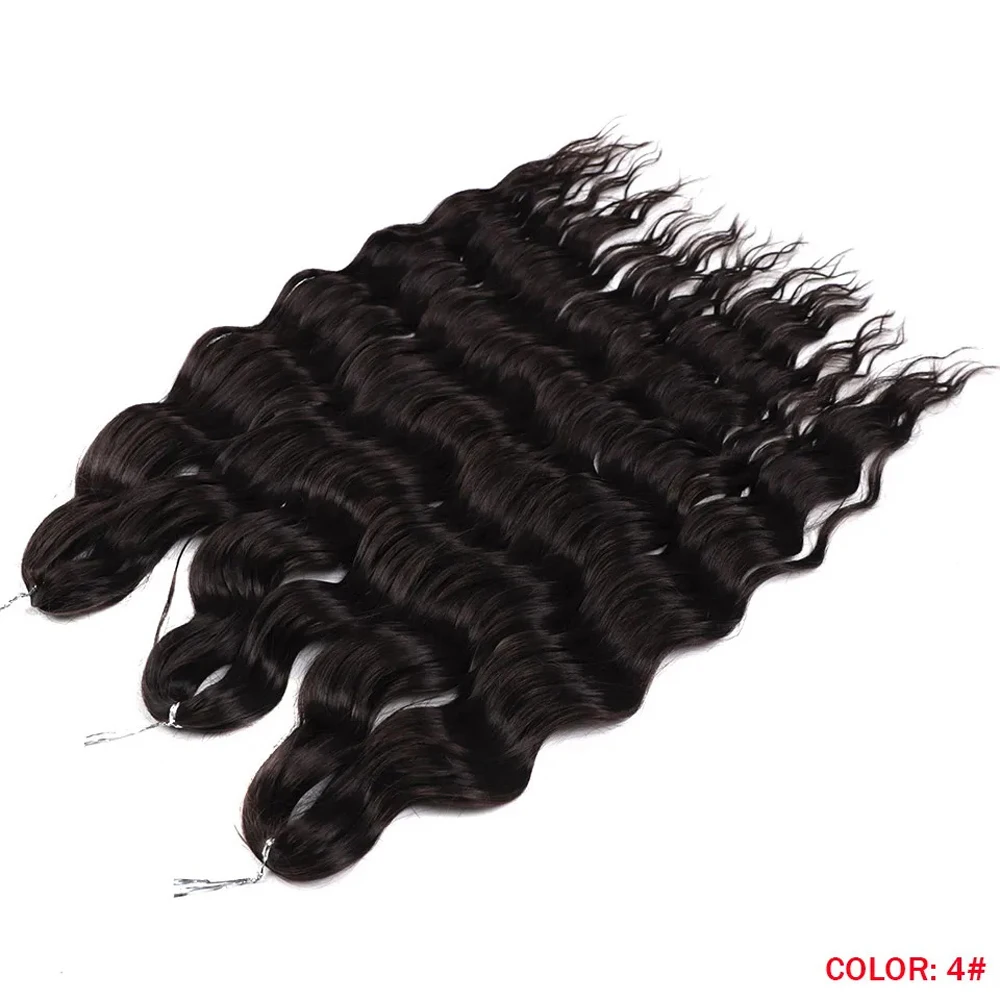 Synthetic Anna Hair Loose Deep Wave Braiding Hair Extensions 24 Inch Water Wave Braid Hair Ombre Blonde Twist Crochet Curly Hair Synthetic Anna Hair Loose Deep Wave Braiding Hair Extensions 24 Inch Water Wave Braid Hair Ombre Blonde Twist Crochet Curly Hair