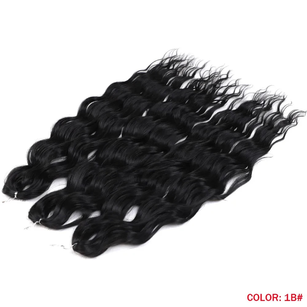 Synthetic Anna Hair Loose Deep Wave Braiding Hair Extensions 24 Inch Water Wave Braid Hair Ombre Blonde Twist Crochet Curly Hair Synthetic Anna Hair Loose Deep Wave Braiding Hair Extensions 24 Inch Water Wave Braid Hair Ombre Blonde Twist Crochet Curly Hair