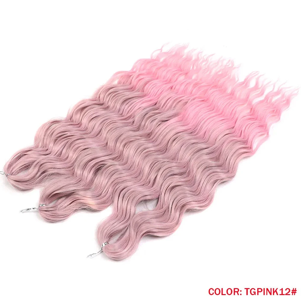 Synthetic Anna Hair Loose Deep Wave Braiding Hair Extensions 24 Inch Water Wave Braid Hair Ombre Blonde Twist Crochet Curly Hair Synthetic Anna Hair Loose Deep Wave Braiding Hair Extensions 24 Inch Water Wave Braid Hair Ombre Blonde Twist Crochet Curly Hair