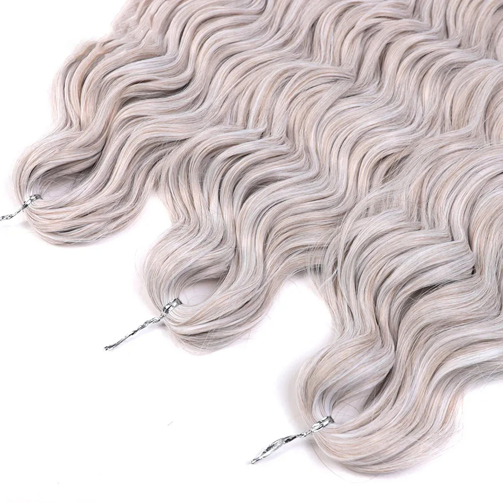 Synthetic Anna Hair Loose Deep Wave Braiding Hair Extensions 24 Inch Water Wave Braid Hair Ombre Blonde Twist Crochet Curly Hair Synthetic Anna Hair Loose Deep Wave Braiding Hair Extensions 24 Inch Water Wave Braid Hair Ombre Blonde Twist Crochet Curly Hair