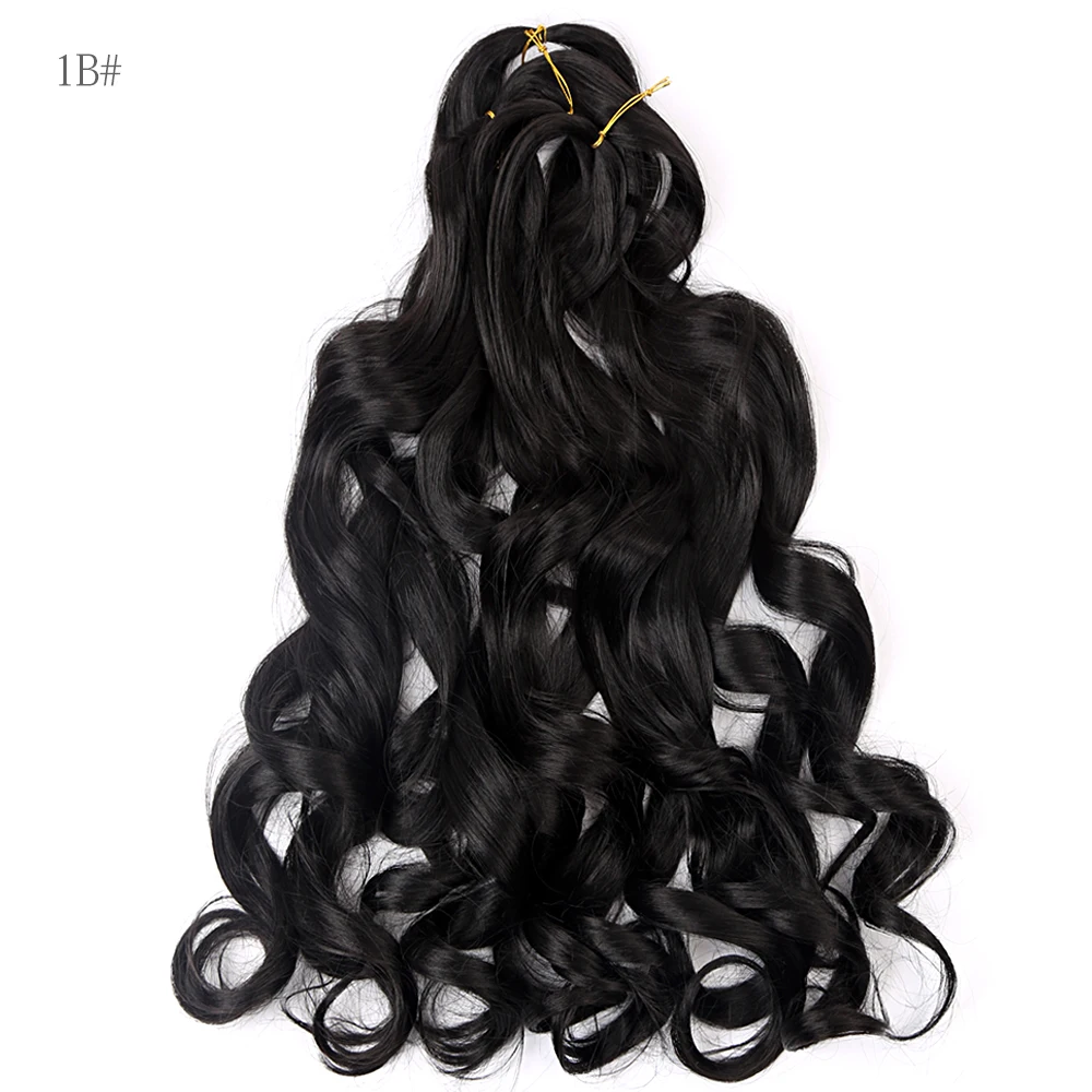 French Curly Crochet Braiding Hair Synthetic Loose Wave Ombre Braids Hair for Women  Spiral Curls Pre Stretched Hair Extensions