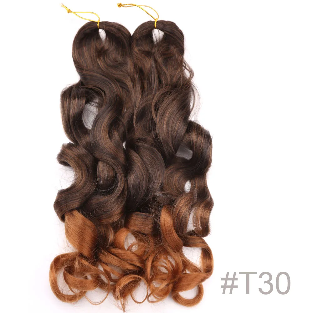 French Curly Crochet Braiding Hair Synthetic Loose Wave Ombre Braids Hair for Women  Spiral Curls Pre Stretched Hair Extensions