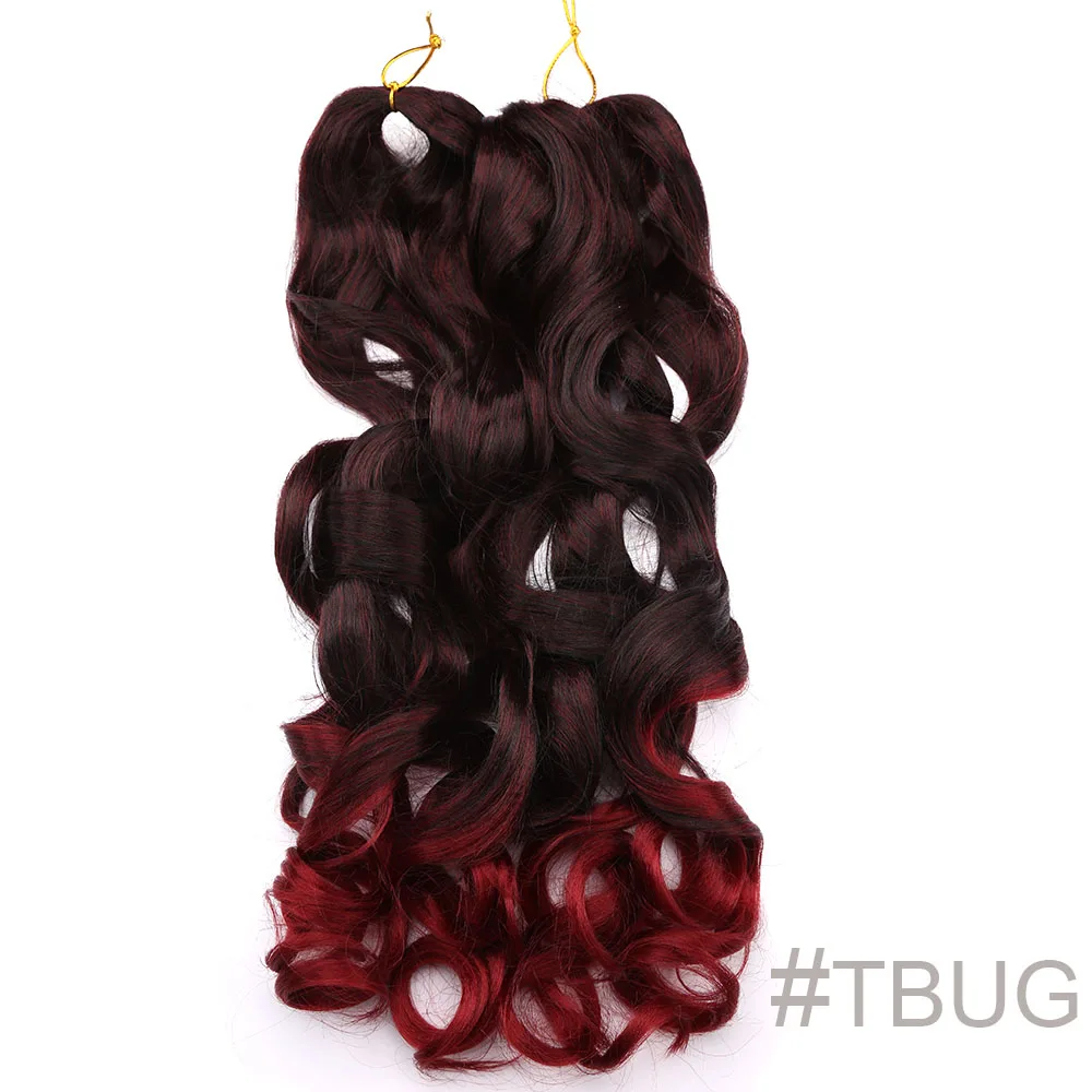 French Curly Crochet Braiding Hair Synthetic Loose Wave Ombre Braids Hair for Women  Spiral Curls Pre Stretched Hair Extensions