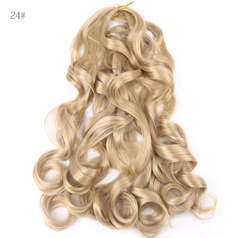 French Curly Crochet Braiding Hair Synthetic Loose Wave Ombre Braids Hair for Women  Spiral Curls Pre Stretched Hair Extensions