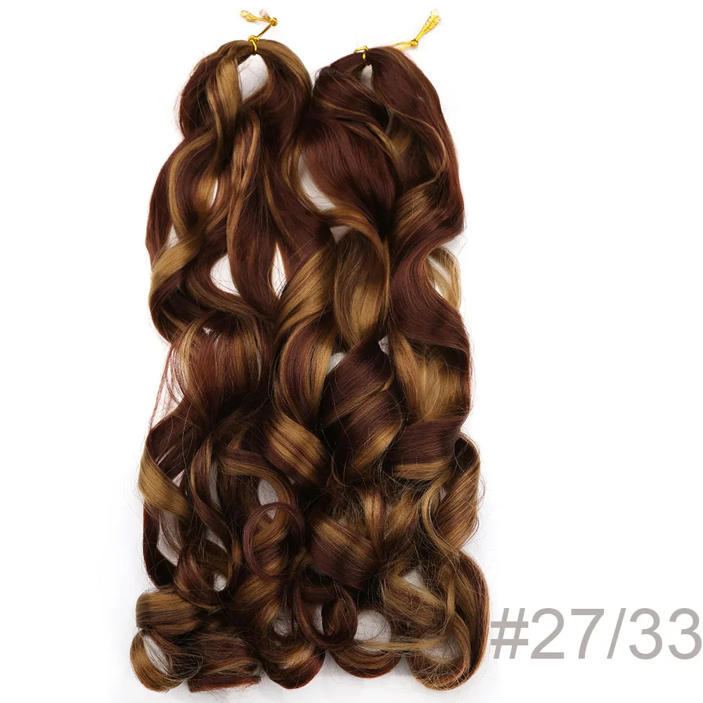 French Curly Crochet Braiding Hair Synthetic Loose Wave Ombre Braids Hair for Women  Spiral Curls Pre Stretched Hair Extensions