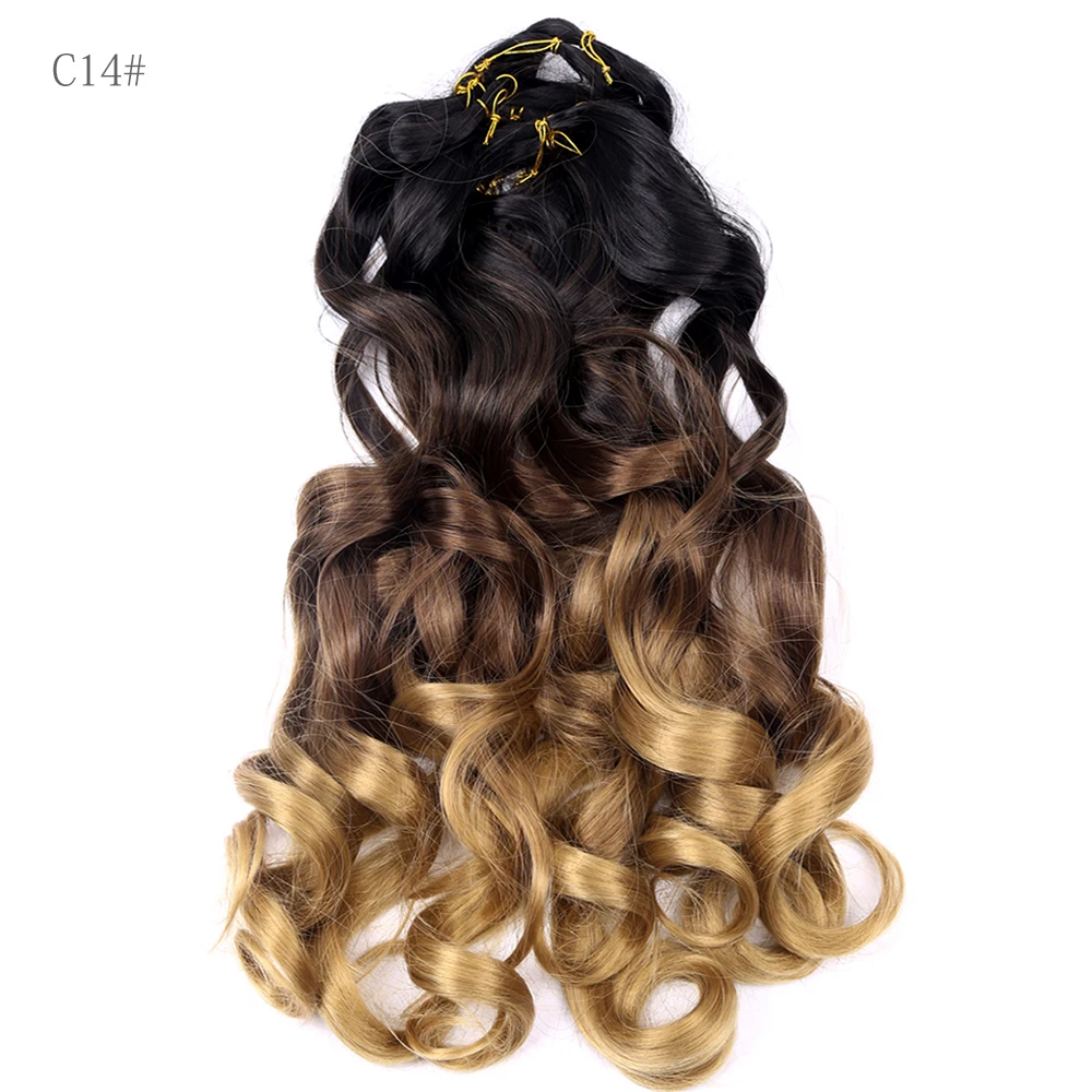 French Curly Crochet Braiding Hair Synthetic Loose Wave Ombre Braids Hair for Women  Spiral Curls Pre Stretched Hair Extensions
