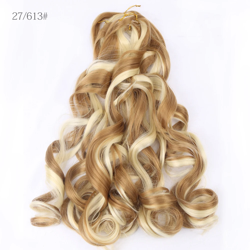 French Curly Crochet Braiding Hair Synthetic Loose Wave Ombre Braids Hair for Women  Spiral Curls Pre Stretched Hair Extensions