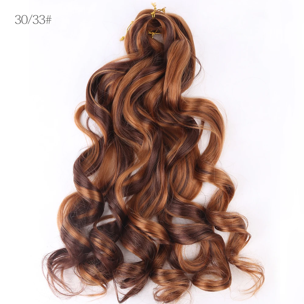 French Curly Crochet Braiding Hair Synthetic Loose Wave Ombre Braids Hair for Women  Spiral Curls Pre Stretched Hair Extensions