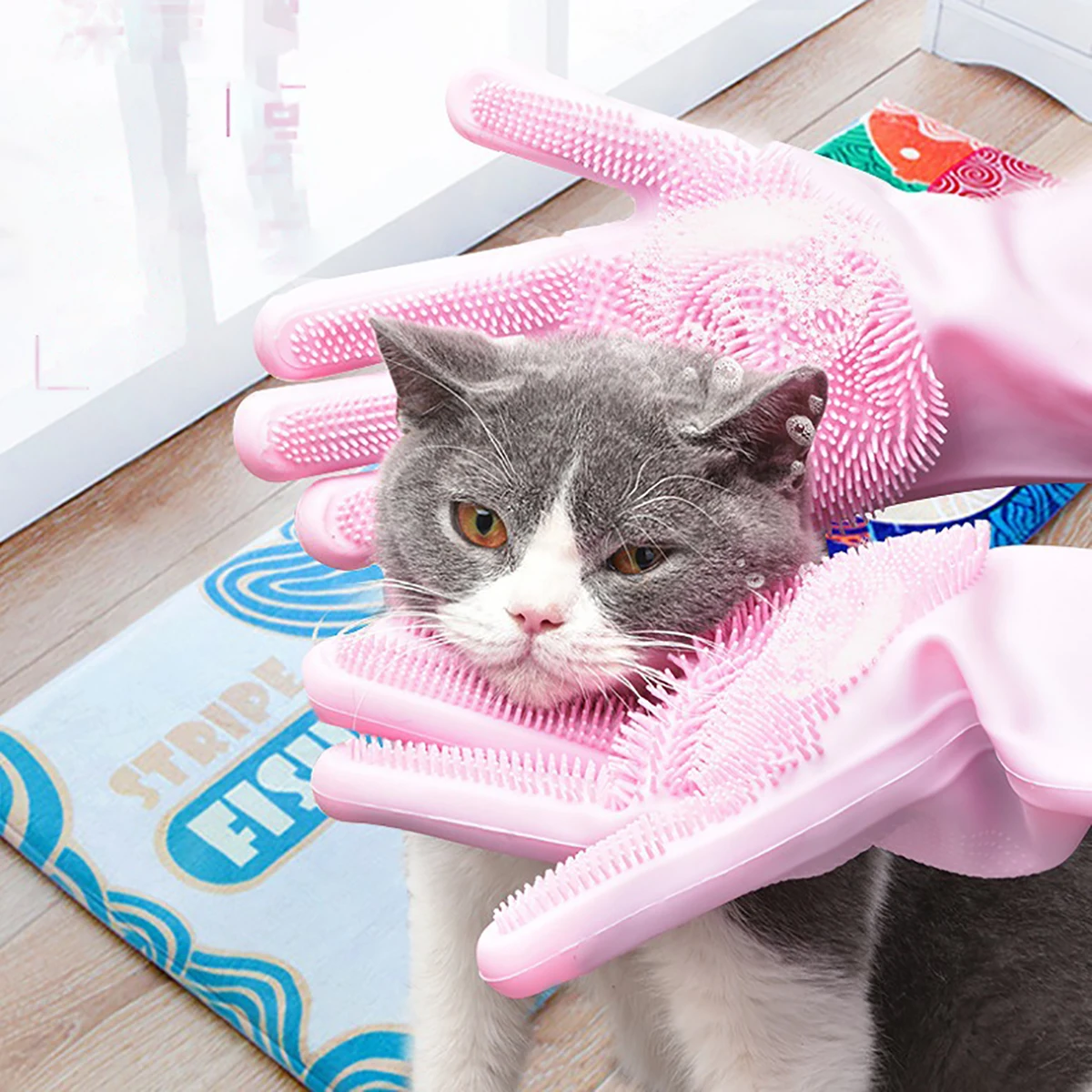 Pet Grooming Cleaning Gloves Dog Cat Bathing Shampoo Glove Scrubber Magic Dishwashing Cleanner Sponge Silicon Hair Removal Glove Pet Grooming Cleaning Gloves Dog Cat Bathing Shampoo Glove Scrubber Magic Dishwashing Cleanner Sponge Silicon Hair Removal Glove