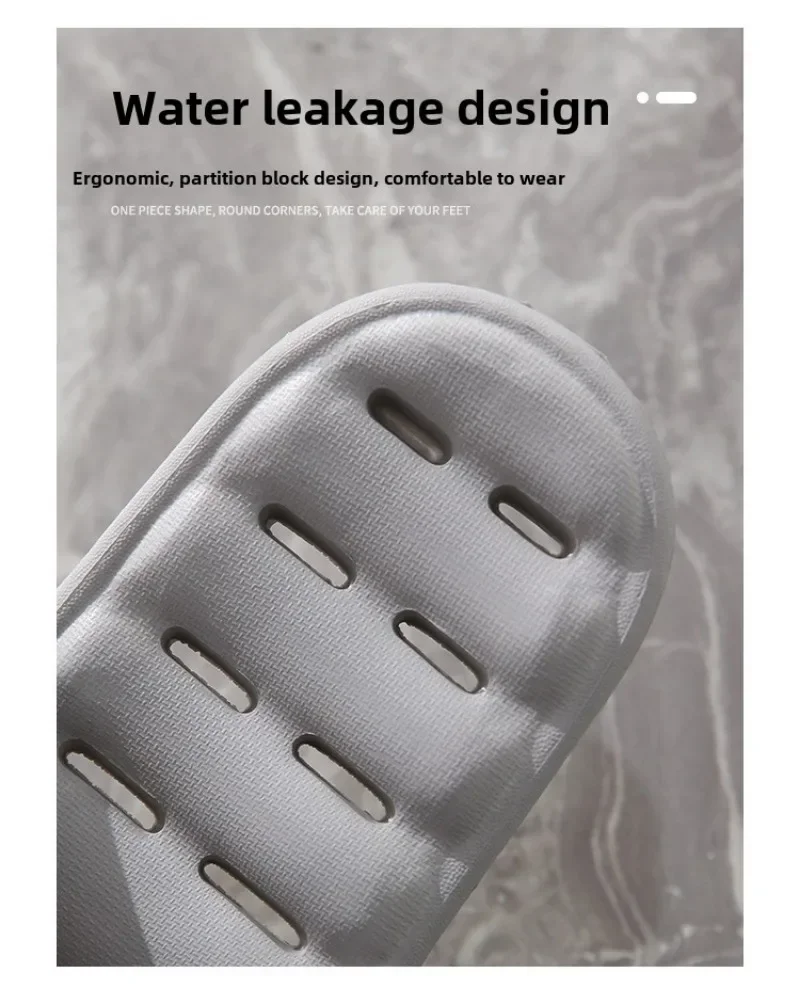 Quick-drying Man Women's Slipper Non-slip Soft-sole Bathroom Slippers Hollowed Out Leaky Slippers Casual Couple Home Slipper