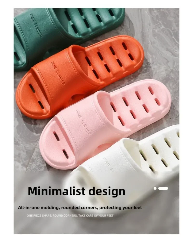 Quick-drying Man Women's Slipper Non-slip Soft-sole Bathroom Slippers Hollowed Out Leaky Slippers Casual Couple Home Slipper