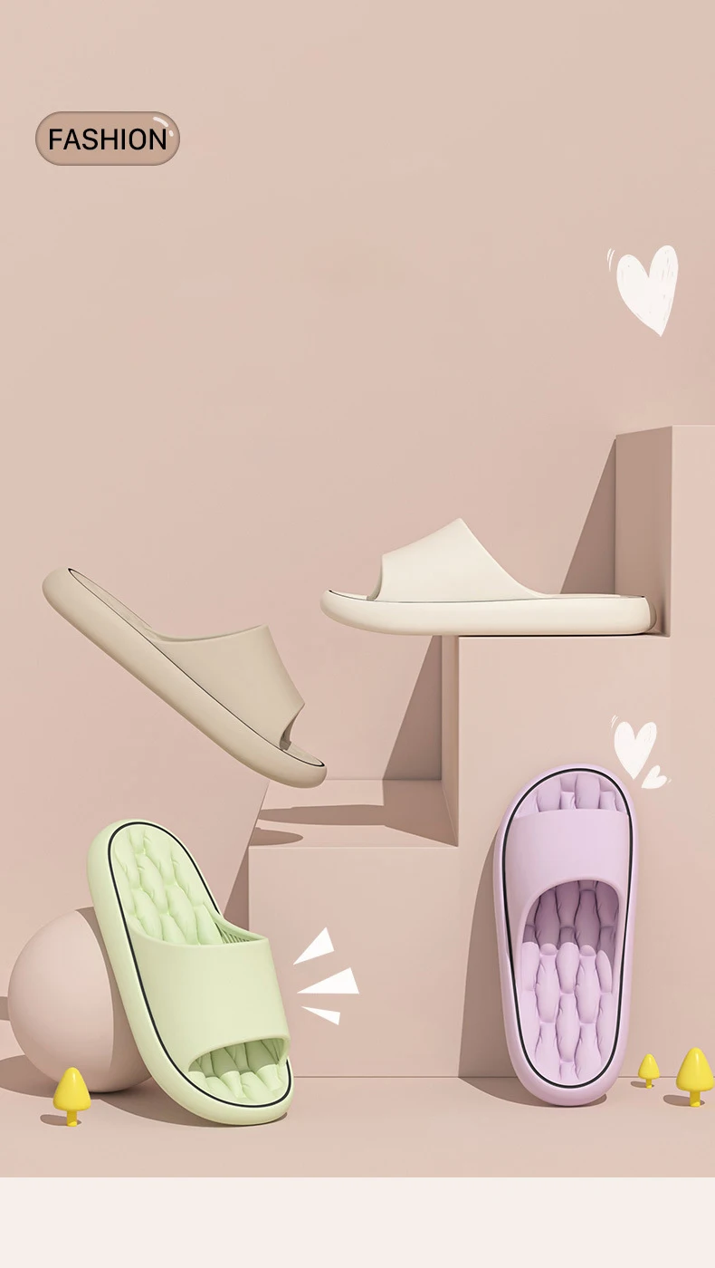 Super Light Soft Slippers Simple Fashion Slides EVA Elastic Shoes Colorful Sneakers In Door Bathroom Flip Flops