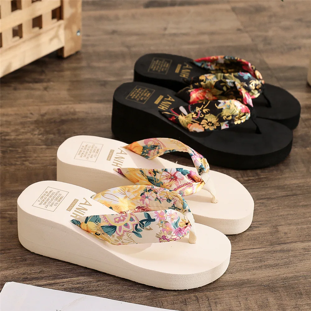 2025 Fashion Women Flip Flops Summer Beach Platform Slippers Casual Outside Wedges Sandals Summer Women Shoes