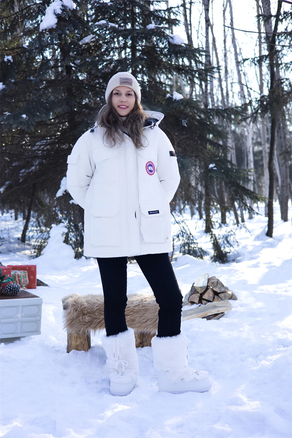 2024 Winter Fur Boots Snow Boots Women Fluffy Fuzzy Furry Faux Fur Boots Middle Calf Platform Pink Black White Furry Boots