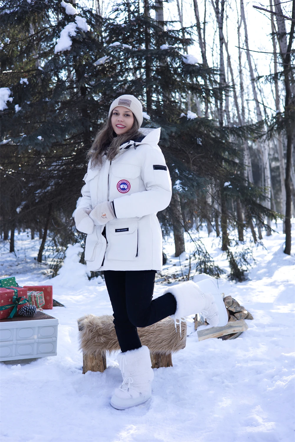 2024 Winter Fur Boots Snow Boots Women Fluffy Fuzzy Furry Faux Fur Boots Middle Calf Platform Pink Black White Furry Boots