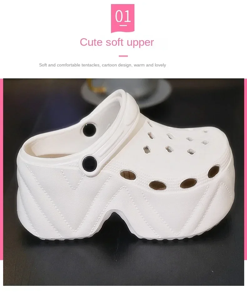 Women's Slippers 9CM High Platform Garden Fashion Clogs Shoes Women's Slippers Thick Bottom EVA Sandals Summer Girls Slippers