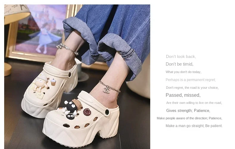 Women's Slippers 9CM High Platform Garden Fashion Clogs Shoes Women's Slippers Thick Bottom EVA Sandals Summer Girls Slippers