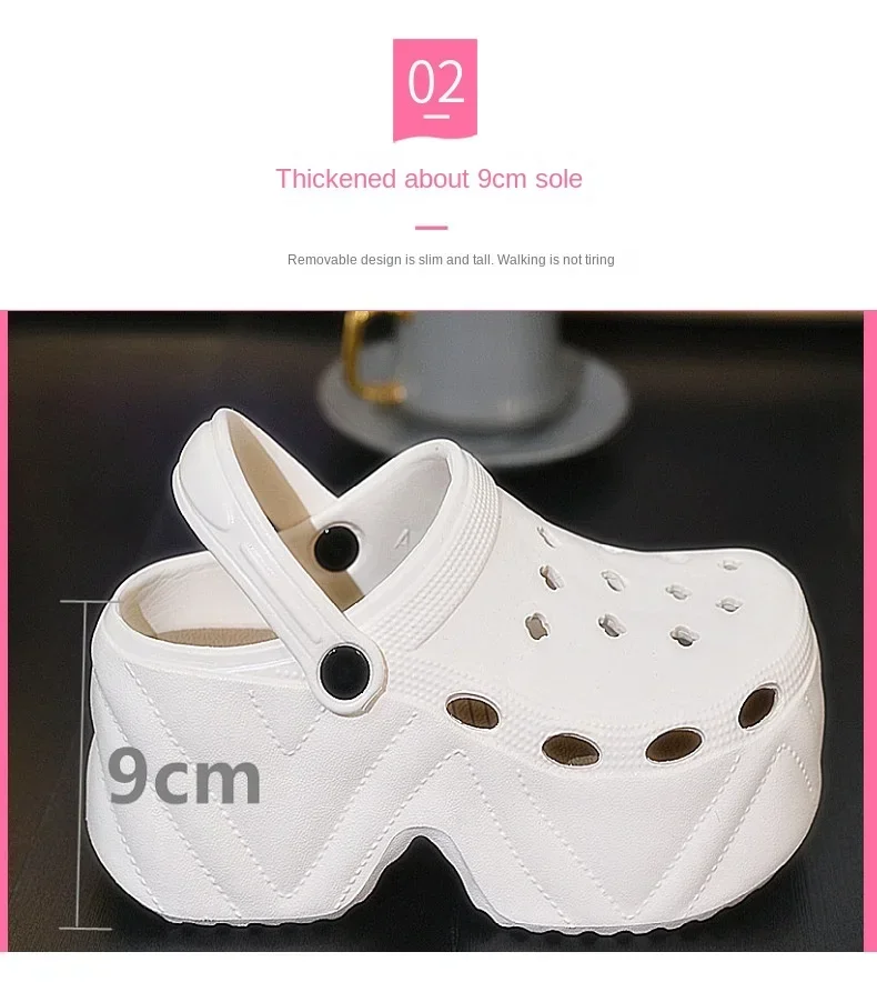 Women's Slippers 9CM High Platform Garden Fashion Clogs Shoes Women's Slippers Thick Bottom EVA Sandals Summer Girls Slippers