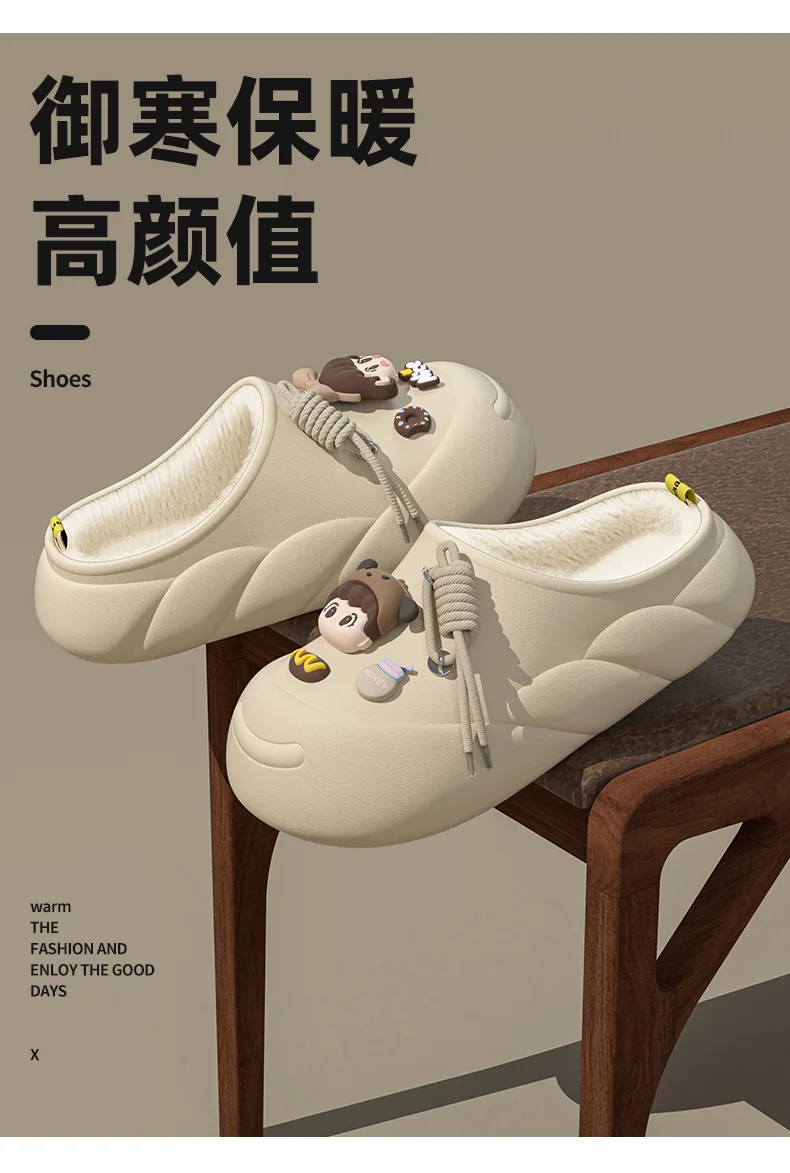 Cute Girl Eva Warm Winter Women Slippers 2024 Home Cotton Shoes Sweet Women's Slippers For Home