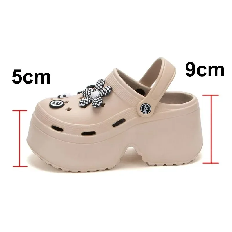 9cm Women Chunky Platform Sandals Summer Soft Thick Sole Diy Clogs Garden Shoes Woman Closed Toe Non-Slip Beach Slides Sandals 9cm Women Chunky Platform Sandals Summer Soft Thick Sole Diy Clogs Garden Shoes Woman Closed Toe Non-Slip Beach Slides Sandals