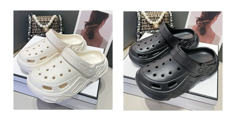 Plush slippers 2024 new winter men's and women's thick high heels soft-soled beach garden shoes home plush ripped slippers