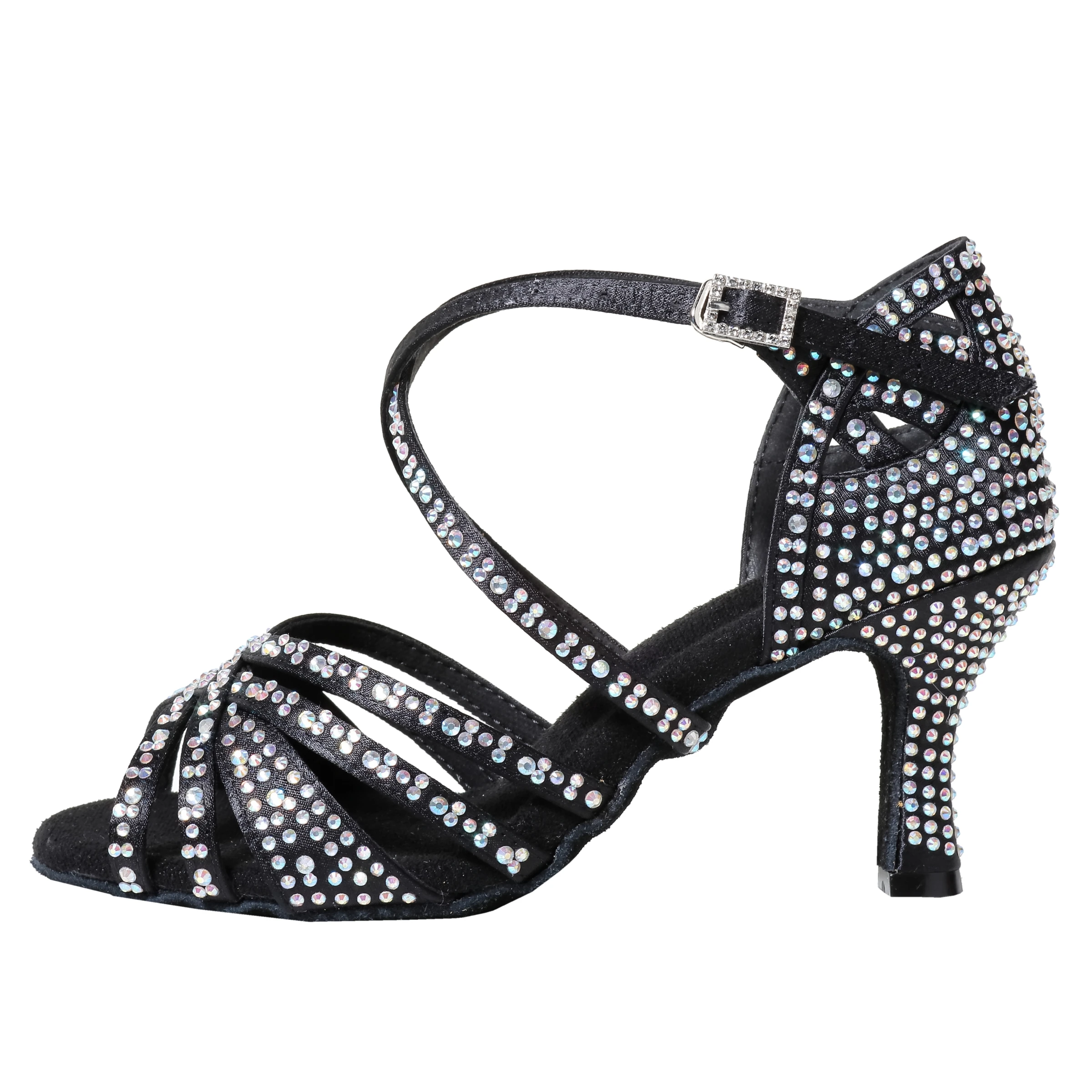 Dazzling Diamond Latin Dance Shoes with 7.5cm Heel for Women