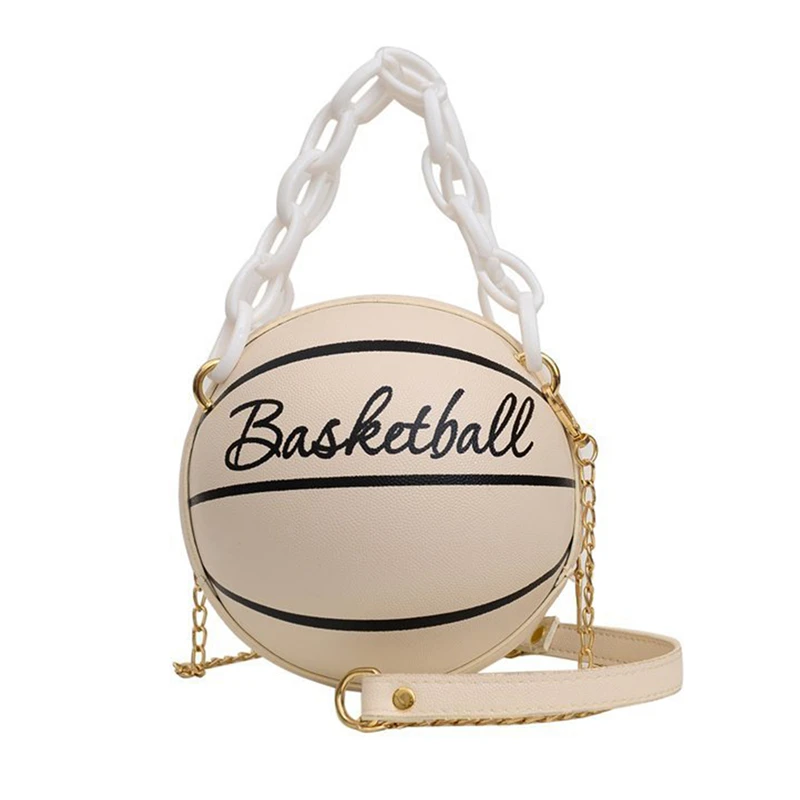 Women Shoulder Bag PU Leather Chain Basketball Bag New Letter Print Teenagers Handbag Fashion Crossbody Bags Female Women Shoulder Bag PU Leather Chain Basketball Bag New Letter Print Teenagers Handbag Fashion Crossbody Bags Female