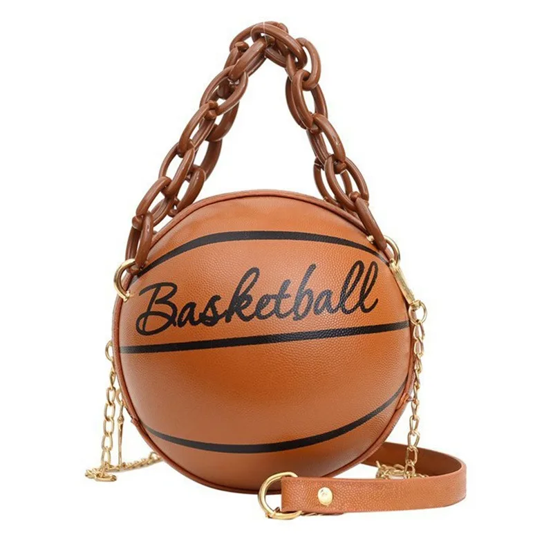 Women Shoulder Bag PU Leather Chain Basketball Bag New Letter Print Teenagers Handbag Fashion Crossbody Bags Female Women Shoulder Bag PU Leather Chain Basketball Bag New Letter Print Teenagers Handbag Fashion Crossbody Bags Female