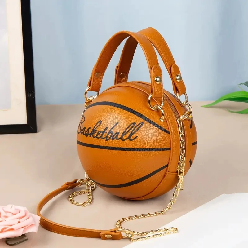Women Shoulder Bag PU Leather Chain Basketball Bag New Letter Print Teenagers Handbag Fashion Crossbody Bags Female Women Shoulder Bag PU Leather Chain Basketball Bag New Letter Print Teenagers Handbag Fashion Crossbody Bags Female