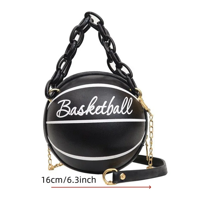 Women Shoulder Bag PU Leather Chain Basketball Bag New Letter Print Teenagers Handbag Fashion Crossbody Bags Female Women Shoulder Bag PU Leather Chain Basketball Bag New Letter Print Teenagers Handbag Fashion Crossbody Bags Female