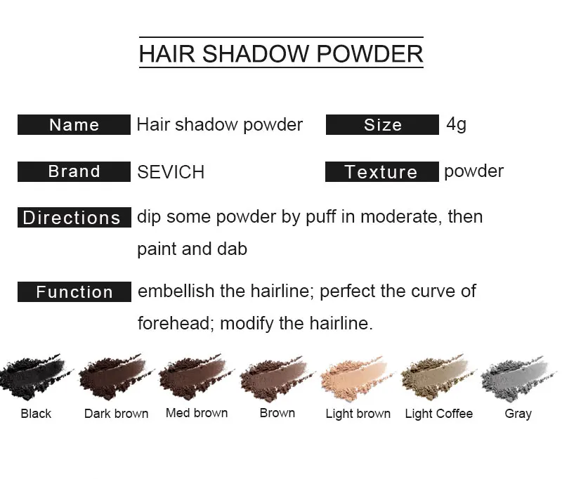 Sevich Hairline Powder 4g Hairline Shadow Powder Makeup Hair Concealer Natural Cover Unisex Hair Loss Product Sevich Hairline Powder 4g Hairline Shadow Powder Makeup Hair Concealer Natural Cover Unisex Hair Loss Product