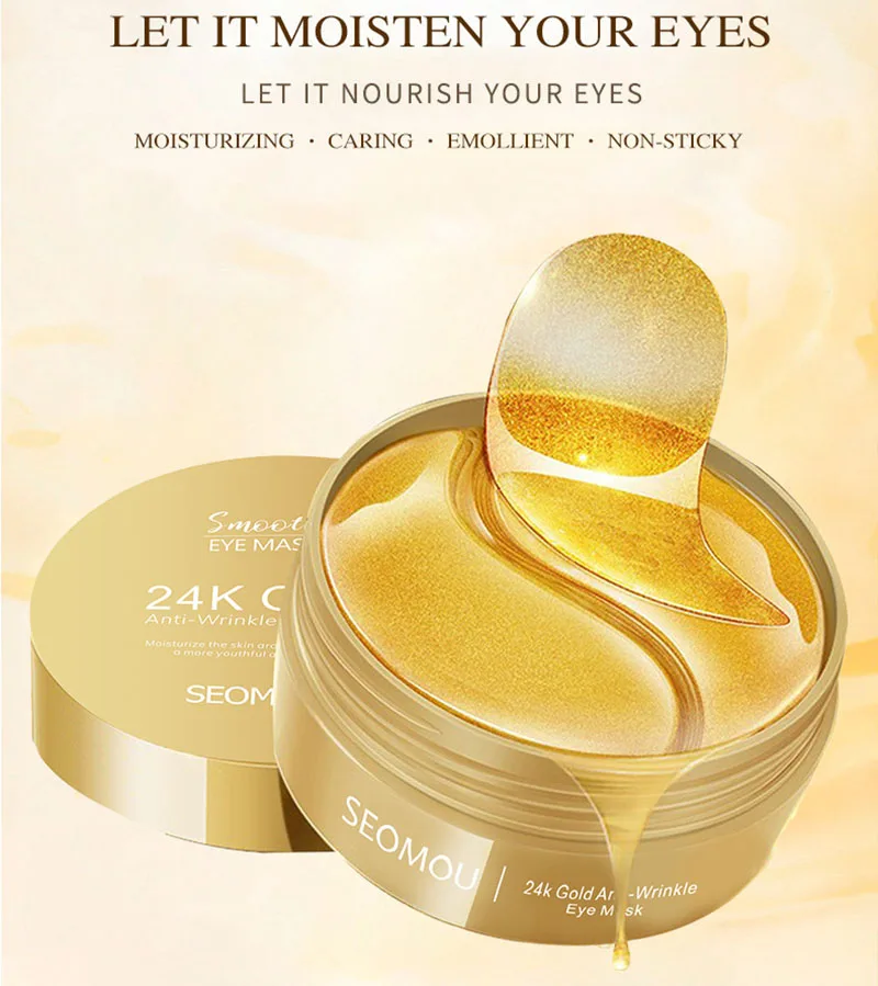 Skincare Products 24K Gold Hyaluronic Acid Eye Mask Remove Dark Eye Circles Collagen Eye Patches Korean Face Care Product