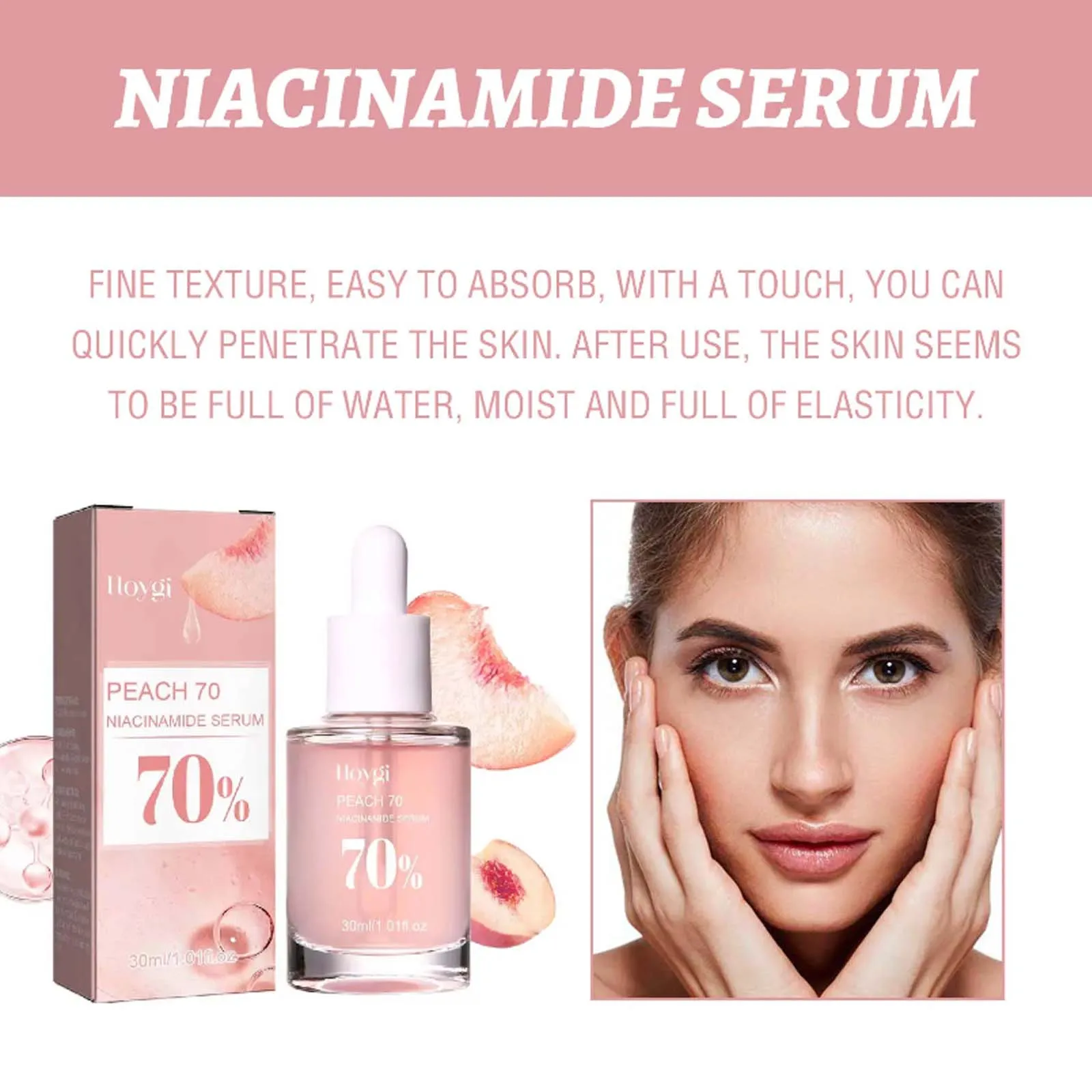 Peach 70% Niacinamide Facial Serum Fade Melanin Moisturzing Shrink Pores Smooth Brightening Skin Care Dark Spot Remover Serum Peach 70% Niacinamide Facial Serum Fade Melanin Moisturzing Shrink Pores Smooth Brightening Skin Care Dark Spot Remover Serum