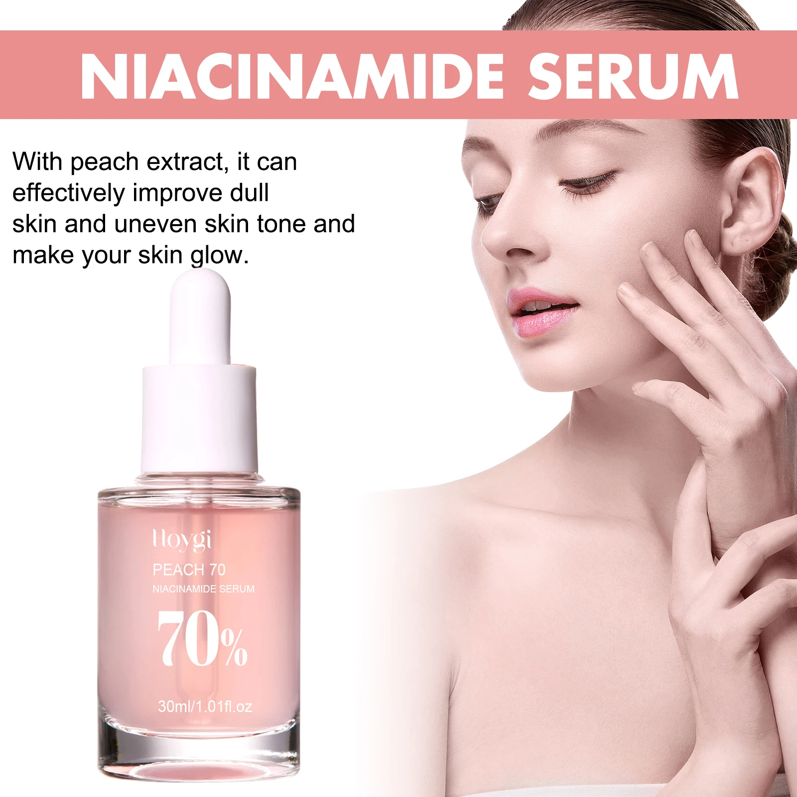 Peach 70% Niacinamide Facial Serum Fade Melanin Moisturzing Shrink Pores Smooth Brightening Skin Care Dark Spot Remover Serum Peach 70% Niacinamide Facial Serum Fade Melanin Moisturzing Shrink Pores Smooth Brightening Skin Care Dark Spot Remover Serum