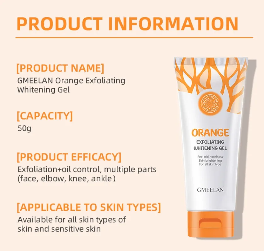 Orange Exfoliating Gel Dead Spot Remover Brighten Peeling 50g Gentle Repair Scrub Whiten Hydrating Moisturizer Korean Skin Care Orange Exfoliating Gel Dead Spot Remover Brighten Peeling 50g Gentle Repair Scrub Whiten Hydrating Moisturizer Korean Skin Care