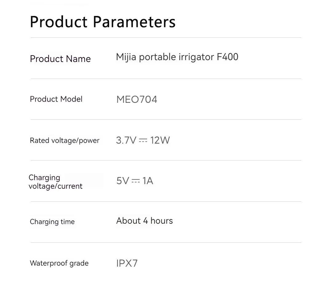 MIJIA Electric Oral Irrigator F400 Portable Water Pick Flosser Teeth Whitening Remove Dental Plaque 200ML pull-out Water Tank MIJIA Electric Oral Irrigator F400 Portable Water Pick Flosser Teeth Whitening Remove Dental Plaque 200ML pull-out Water Tank