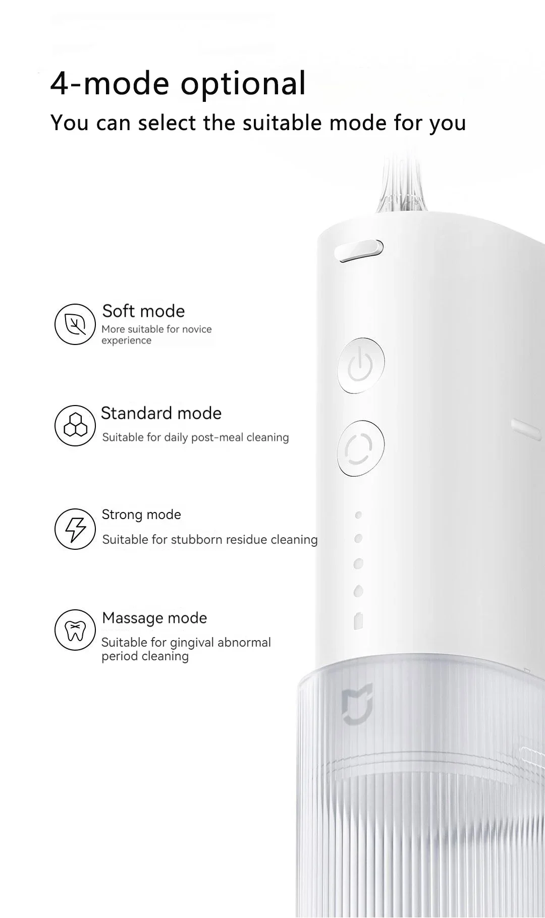 MIJIA Electric Oral Irrigator F400 Portable Water Pick Flosser Teeth Whitening Remove Dental Plaque 200ML pull-out Water Tank MIJIA Electric Oral Irrigator F400 Portable Water Pick Flosser Teeth Whitening Remove Dental Plaque 200ML pull-out Water Tank