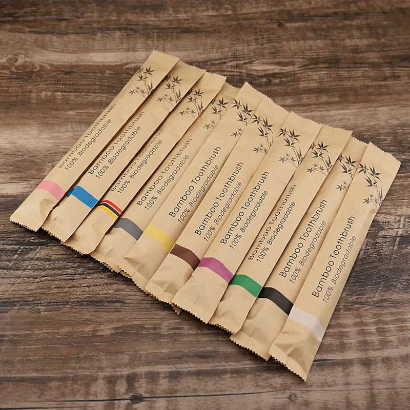 10Pcs Colorful Natural Bamboo Toothbrush Soft Bristle Charcoal Teeth Whitening Bamboo Toothbrushes Soft Dental Oral Care