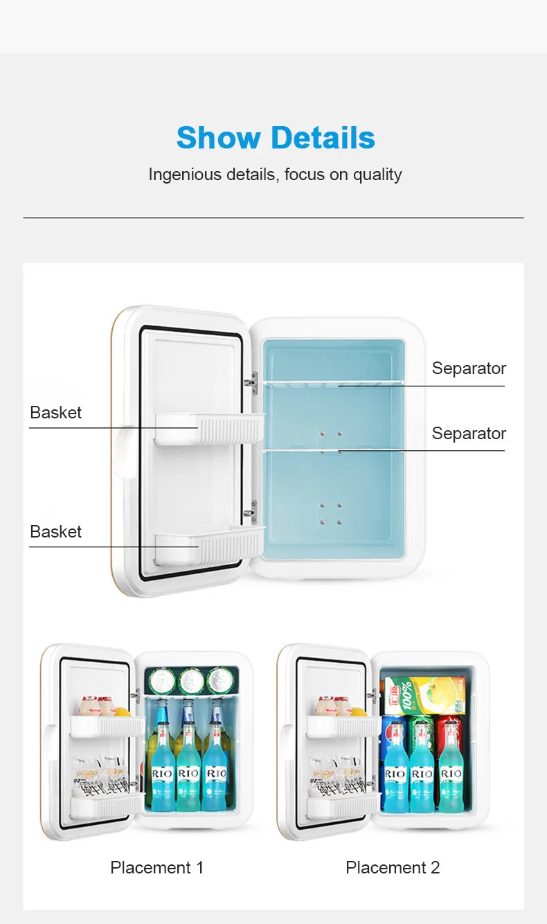 Mini Fridge Refrigerator Beauty Cooler Warmer Refrigerators Constant Temperature Skincare Preservation for Home CAR 20L/220V EU Mini Fridge Refrigerator Beauty Cooler Warmer Refrigerators Constant Temperature Skincare Preservation for Home CAR 20L/220V EU