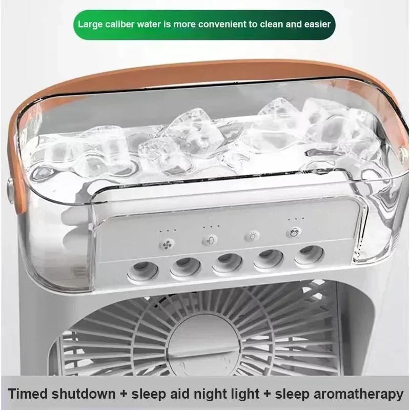 Portable 3 In 1 Fan AIr Conditioner Household Small Air Cooler LED Night Lights Humidifier Air Adjustment Home Fans Dropshipping Portable 3 In 1 Fan AIr Conditioner Household Small Air Cooler LED Night Lights Humidifier Air Adjustment Home Fans Dropshipping