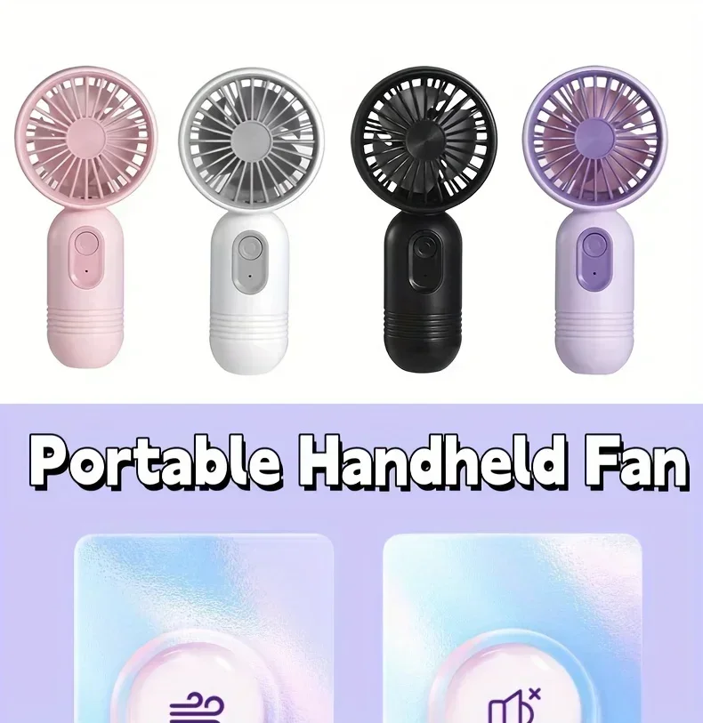 Mini Portable Fan USB Charging 3-speed - Handheld Fan for Men and Women Suitable for Office, Outdoor Travel, and Camping