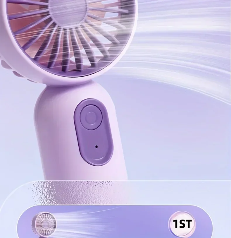 Mini Portable Fan USB Charging 3-speed - Handheld Fan for Men and Women Suitable for Office, Outdoor Travel, and Camping