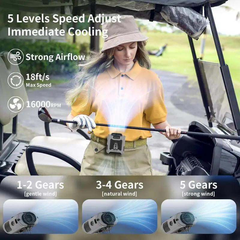 Socool 10000mAh Waist Fan Portable Handheld Hanging Neck Fan Ultra-Strong Wind with Phone Charging LED Light for Outdoor Working Socool 10000mAh Waist Fan Portable Handheld Hanging Neck Fan Ultra-Strong Wind with Phone Charging LED Light for Outdoor Working