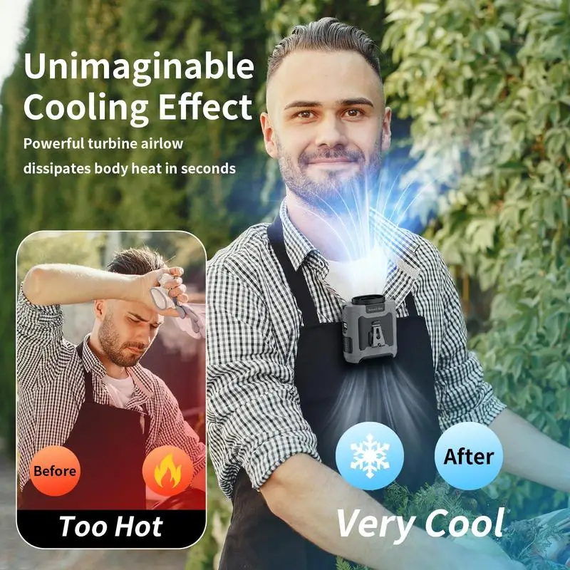 Socool 10000mAh Waist Fan Portable Handheld Hanging Neck Fan Ultra-Strong Wind with Phone Charging LED Light for Outdoor Working Socool 10000mAh Waist Fan Portable Handheld Hanging Neck Fan Ultra-Strong Wind with Phone Charging LED Light for Outdoor Working